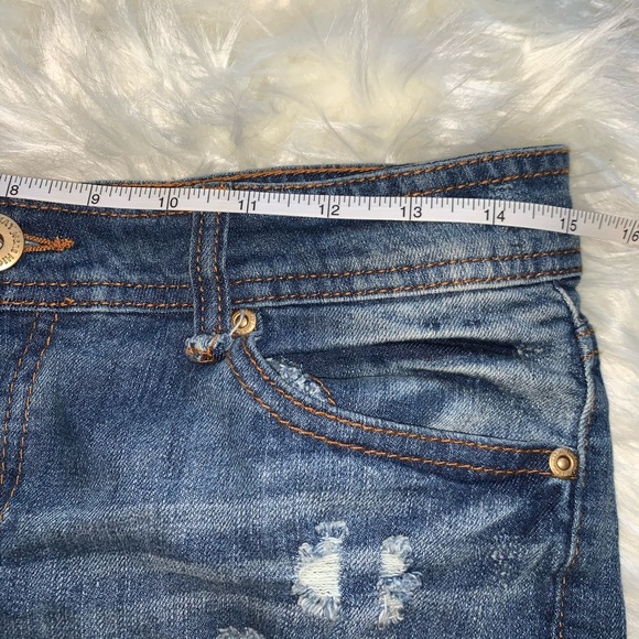 Mid Rise Ripped Jean Shorts - Picture 2 of 5